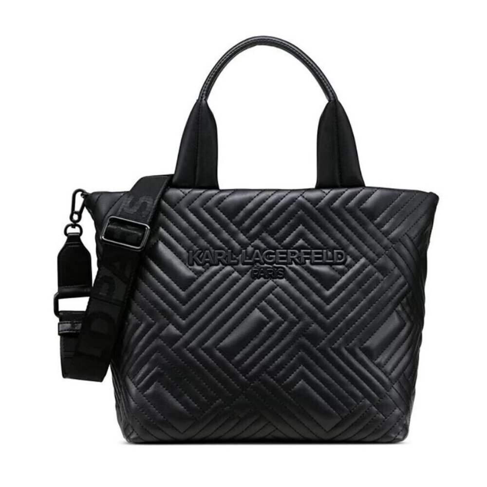 KARL LAGERFELD Paris Voyage leather small tote crossbody -Black(Defective)